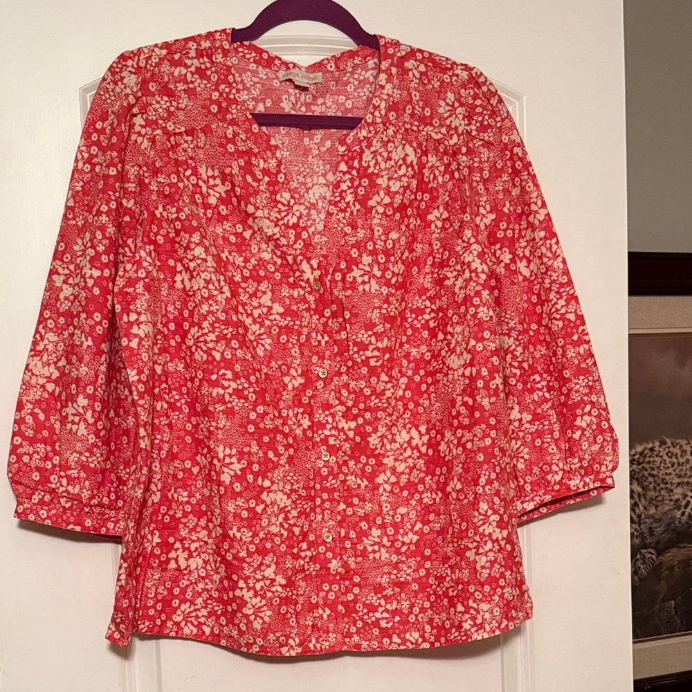 Knox Rose Red Floral Blouse